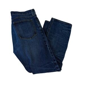 J Crew Mens Dark Wash Straight Leg Jeans Size‎ 36W 32L Cotton